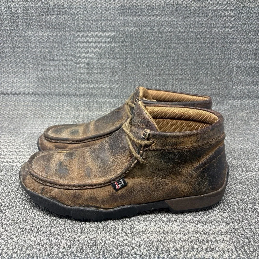 Justin Cappie 232 Mens 9.5M Work Shoes Oil Slip Resistant Leather Chukka Boots
